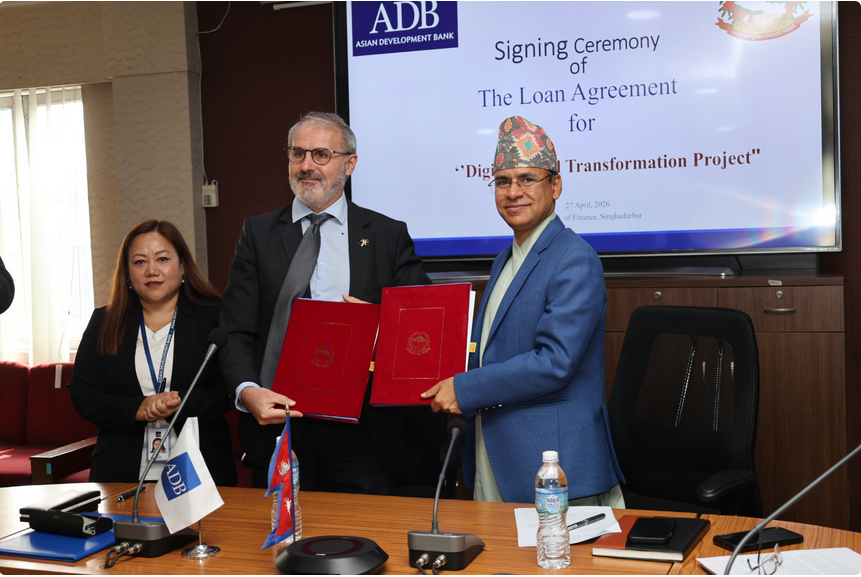 अर्थ मन्त्रालय र एडीबीबीच ऋण संझौतामा हस्तक्षर